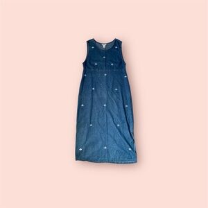 Vintage time out floral embroidered sleeveless maxi dress